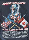 Gildan Men's Iron Maiden Maiden England NA Tour 2012 Black Shirt Size Large