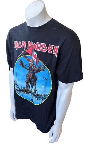 Anvil Men's Iron Maiden England Canadian Tour 2012 Black Shirt Size Large