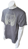 Anvil Men's Journey Beetle With Wings Graphic Gray Short Sleeve Shirt Size Large