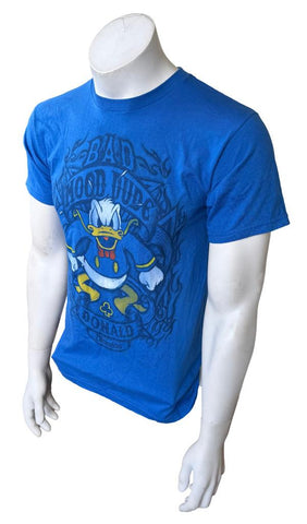 Alstyle Men's Disneyland Donald Duck Bad Mood Dude Blue Shirt Size Small
