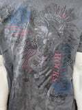 Hard Rock Cafe Men's Love All Serve All Eagle With Guitar Gray Shirt Size Large