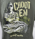 Anvil Men's Swamp People Choot 'Em Green Short Sleeve Shirt Size Large