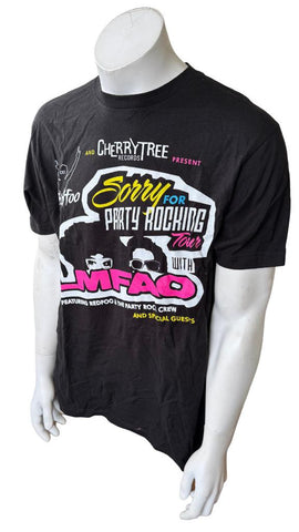 Tultex Men's LMFAO Sorry For Party Rocking Tour Black Short Sleeve Shirt Size L