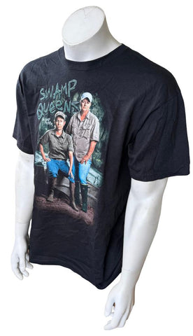 Anvil Men's Swamp People Swamp Queens Black Short Sleeve Shirt Size Large