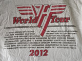 Gildan Men's Van Halen World Tour 2012 Motorcycle Graphic Beige Shirt Size Large