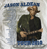 Anvil Men's Jason Aldean 2010 Tour White Short Sleeve Shirt Size Large