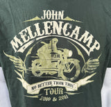 Gildan Men's John Mellencamp No Better Than This Tour 2010 Green Shirt Size L