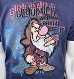 Disney Men's Snow White Grumpy And Proud Of It Navy Shirt Size Medium