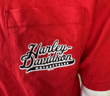 Harley Davidson Men's Harley-Davidson Motorcycles Red Pocket Shirt Size Large