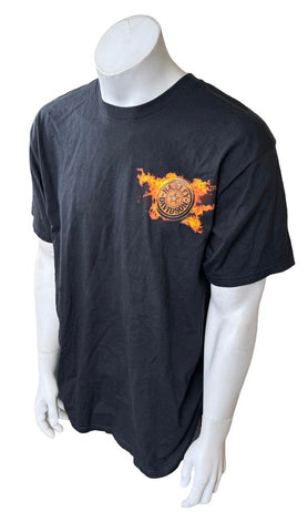 Harley Davidson Men's Flame Graphic Black Short Sleeve Shirt Size Large