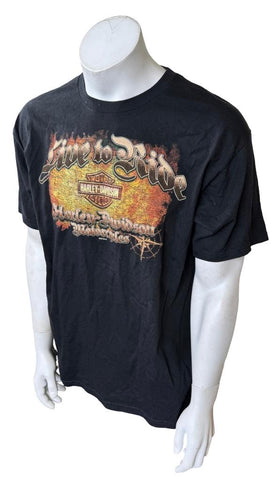 Harley Davidson Men's Live To Ride Motorcycles Graphic Black Shirt Size Large