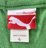 Puma Men's Big Cat Logo Green Short Sleeve Shirt Size Large
