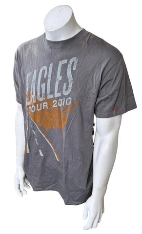 Anvil Men's Eagles USA Tour 2010 Graphic Gray Short Sleeve Shirt Size Large