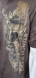 Alstyle Men's 12-Point Whitetail Deer Hunter Brown Short Sleeve Shirt Size Large