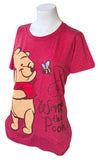 Disney Women's Winnie The Pooh Bee Graphic Red Short Sleeve Shirt Size Large
