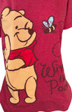 Disney Women's Winnie The Pooh Bee Graphic Red Short Sleeve Shirt Size Large