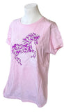 Alstyle Women's Horse Silhouette Graphic Pink Short Sleeve Shirt Size Medium