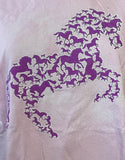 Alstyle Women's Horse Silhouette Graphic Pink Short Sleeve Shirt Size Medium