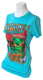 Next Level Women's Grateful Dead Welcome To Jamaica '82 Teal Shirt Size Large