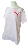 Puma Women's Big Cat Logo Pink Short Sleeve Shirt Size Large