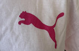 Puma Women's Big Cat Logo Pink Short Sleeve Shirt Size Large