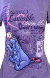 Disney Women's Eeyore Loveable Don't Mind Me Purple Shirt Size Medium