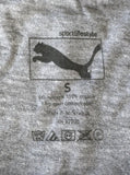 Puma Women's Big Cat Logo Gray Short Sleeve Shirt Size Small