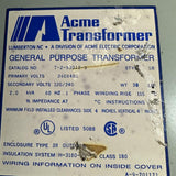 Acme T-2-53012-S General Purpose Transformer 2 kVA 240X480V Pri 120/240V Sec
