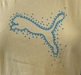 Next Level Women's Puma Big Cat Logo Yellow Short Sleeve Shirt Size Medium