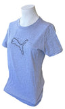 Next Level Women's Puma Big Cat Logo Gray Short Sleeve Shirt Size Medium