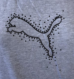 Next Level Women's Puma Big Cat Logo Gray Short Sleeve Shirt Size Medium