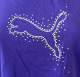 Next Level Women's Puma Big Cat Logo Purple Short Sleeve Shirt Size Medium