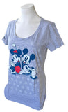 Disney Women's Mickey Mouse & Minnie Mouse Gray Shirt Size Medium
