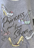 Disney Women's Princess Must Have Shoes Gray Short Sleeve Shirt Size 3XL