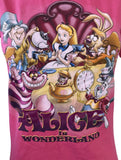 Disney Women's Alice In Wonderland Tea Party Pink Shirt Size X-Small