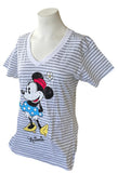 Disney Women's Classic Minnie Mouse Graphic Striped Shirt Size Medium