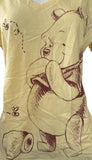 Disney Women's Winnie The Pooh Honey Jar Graphic Yellow Shirt Size Large