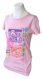 Pimatee Women's Three Caballeros Amigos Locos Pink Short Sleeve Shirt Size Large