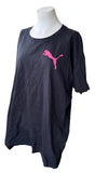Puma Women's Big Cat Logo Black Short Sleeve Shirt Size 2XL