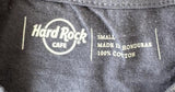 Hard Rock Cafe Men's Love All Serve All Guitar Navy Short Sleeve Shirt Size S