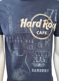Hard Rock Cafe Men's Love All Serve All Guitar Navy Short Sleeve Shirt Size S