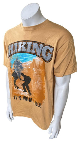 Anvil Men's Hiking It's What I Do Orange Short Sleeve Shirt Size Large
