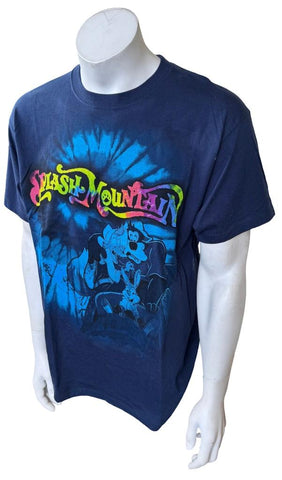 Disneyland Men's Walt Disney World Splash Mountain Graphic Blue Shirt Size Large