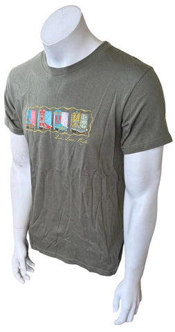 Quail Hollow Men's Live Love Ride Boots Green Short Sleeve Shirt Size Medium