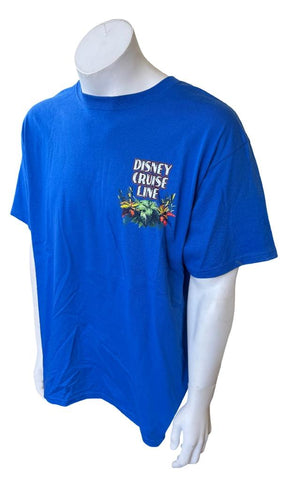 Disney Men's Disney Cruise Line Bahamas Blue Short Sleeve Shirt Size X-Large