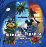 Disney Men's Disney Cruise Line Bahamas Blue Short Sleeve Shirt Size X-Large