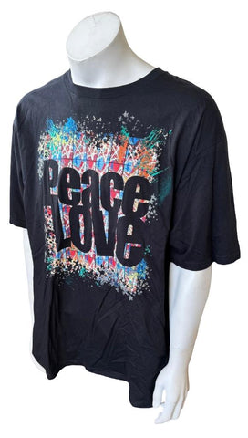 Hard Rock Cafe Men's Peace Love Ringo Starr Black Short Sleeve Shirt Size XXL