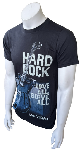 Anvil Men's Hard Rock Love All Serve All Las Vegas Guitar Black Shirt Size Small