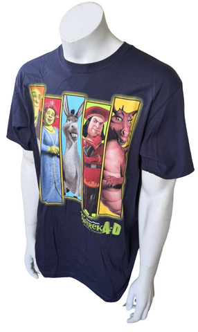 Universal Studios Men's DreamWorks Shrek 4-D Navy Short Sleeve Shirt Size Large