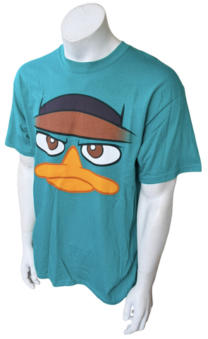 Disneyland Men's Walt Disney World Perry The Platypus Teal Shirt Size Large
